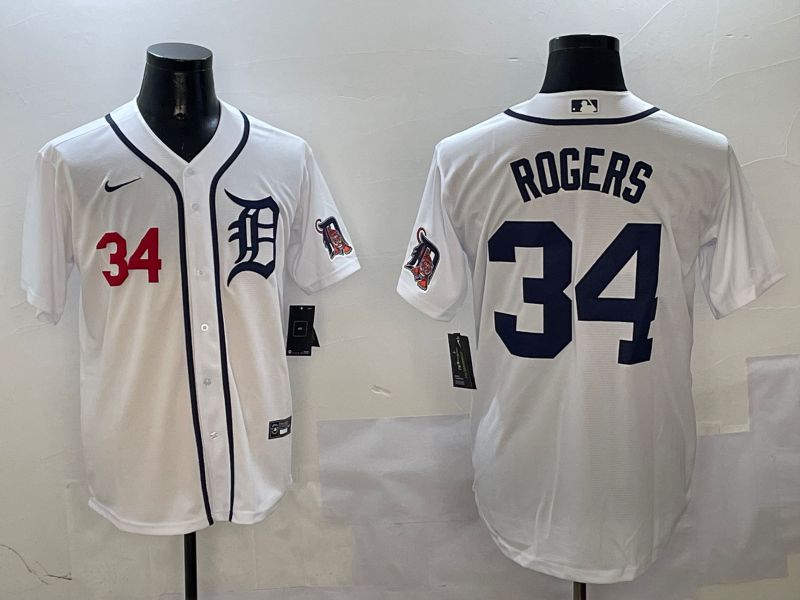 Men Detroit Tigers #34 Rogers White Game 2025 Nike MLB Jersey style 3113